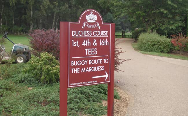 Golf Course Directional Signage